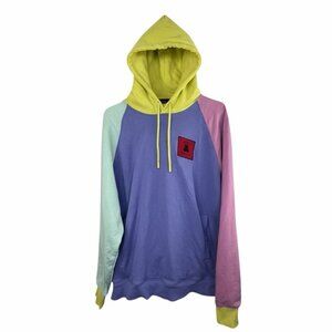 Teddy Fresh Colorblock Hoodie Purple Yellow Pink Mint Size Large